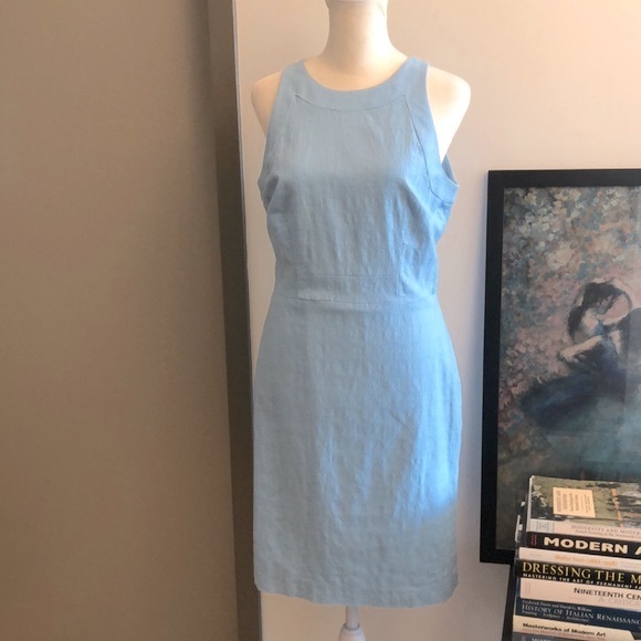 Ann Taylor Dresses & Skirts - Ann Taylor Light Blue Sleeveless Dress with Full Zipper Back